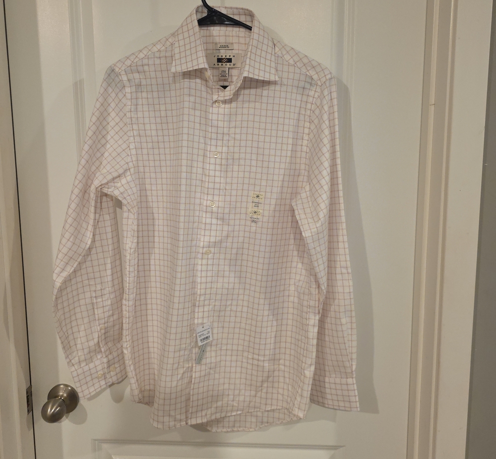 Joseph Abboud Light Pink Windowpane Dress Shirt
